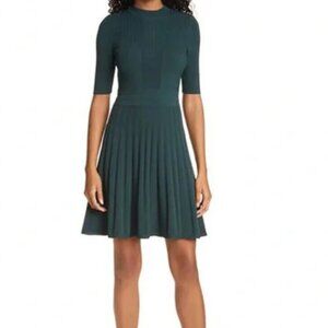 Ted Baker London dark green  knee length, short sleeves knit dress new with tags